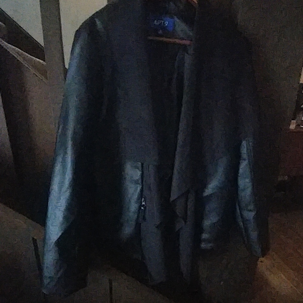Black leather like jacket. #044